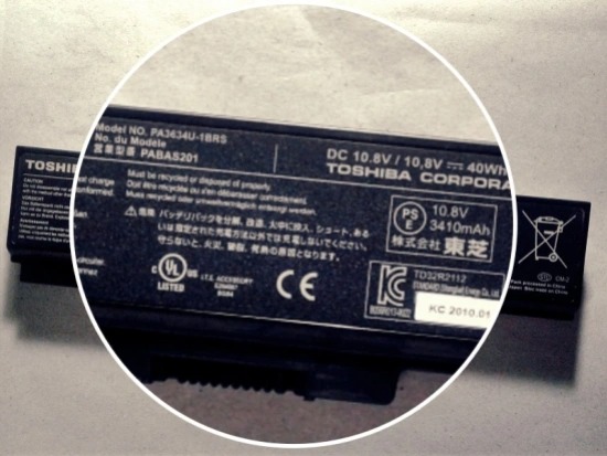 TOSHIBA Laptop-Lithium Battery